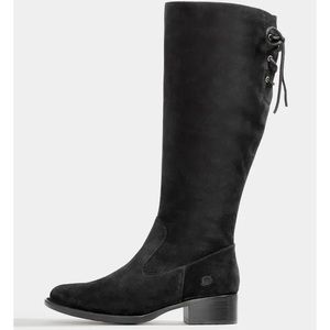 BORN Cotto Tall Boot black suede size 6 wide calf